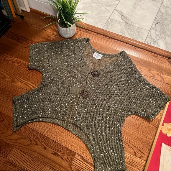 Isabel Taveres Net Hunter Green Cárdigan OS Fits Most Excellent Like New - Picture 8 of 14